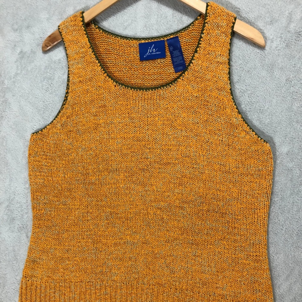 JH Collectibles Knit Tank Top Sleeveless Casual Everyday Orange‎ Large